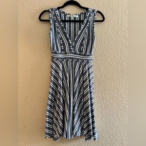 Navy & White A Line Swing Dress Size XS